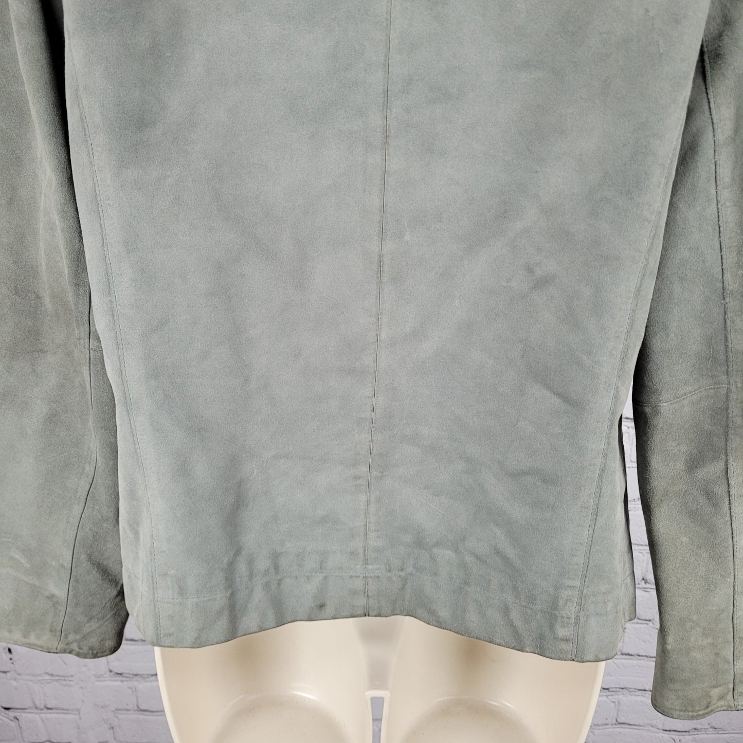 J. Jill Green Genuine Suede Leather Pockets Full Zip Jacket Size Small S