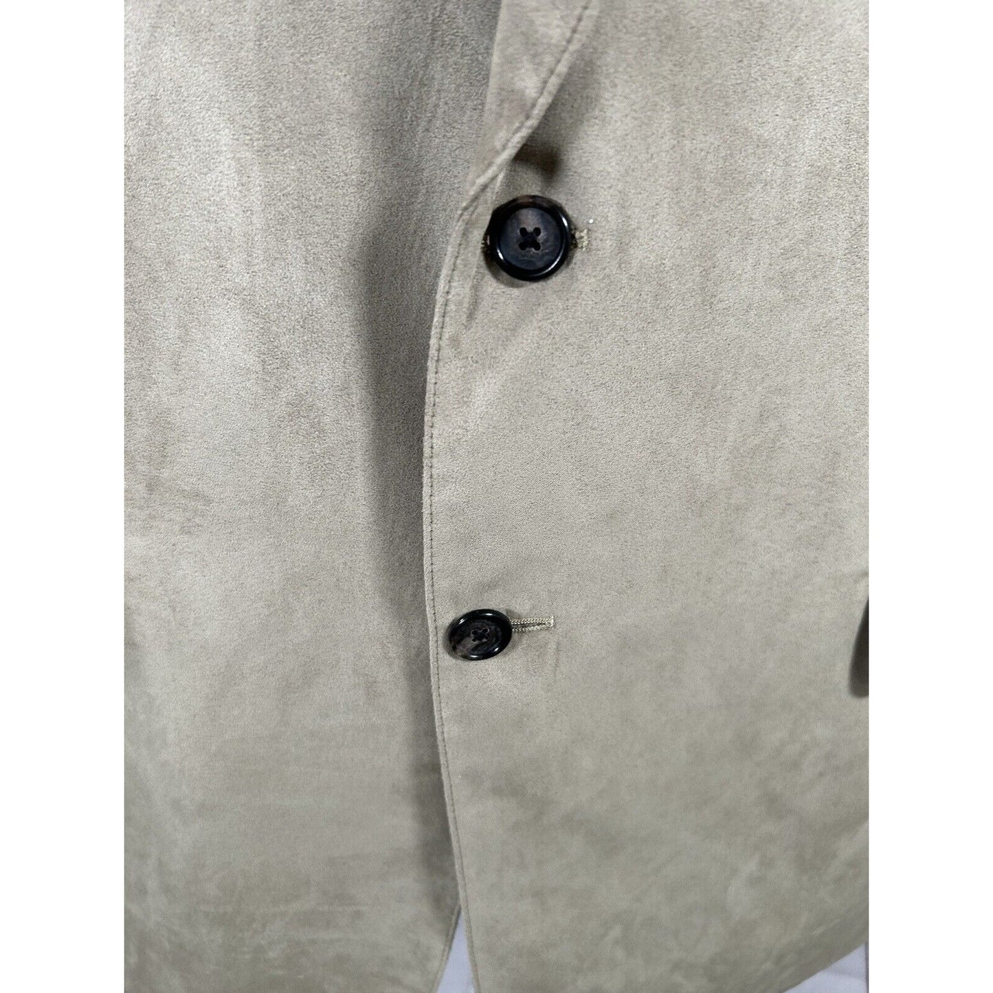 Jos A. Bank Beige Faux Suede 100% Micropoly Two Button Blazer Jacket Men’s 46R