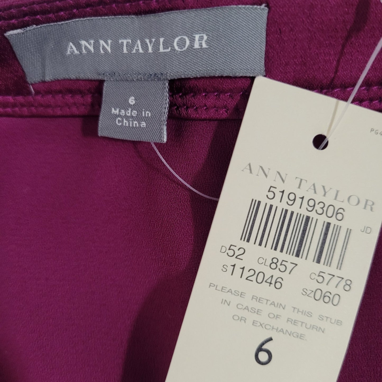 NWT Ann Taylor Purple Satin Side Zip Lined A Line Ruffled Short Skirt Size 6