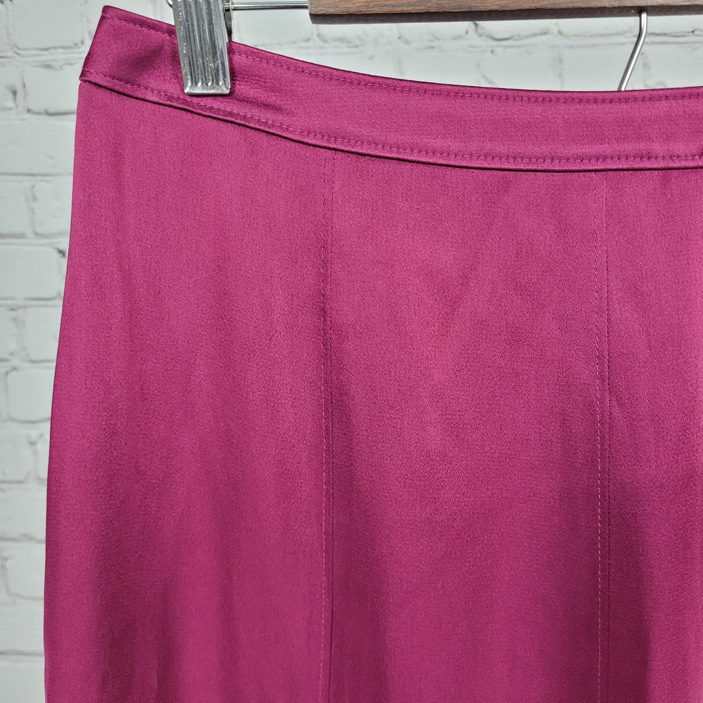 NWT Ann Taylor Purple Satin Side Zip Lined A Line Ruffled Short Skirt Size 6