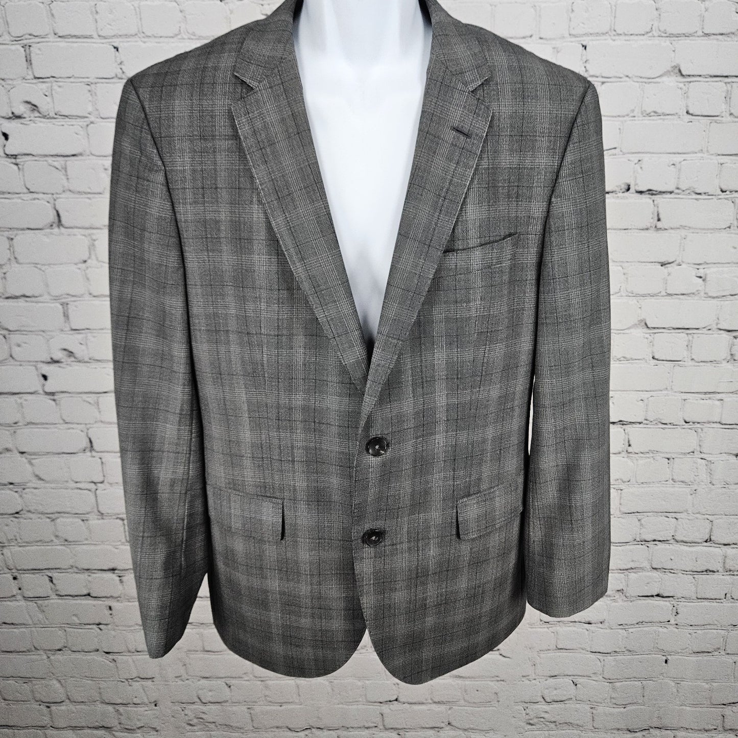 Hugo Boss Grey 100% Wool Guabello Super 130 2 Button Notch Blazer Sport Coat 40R