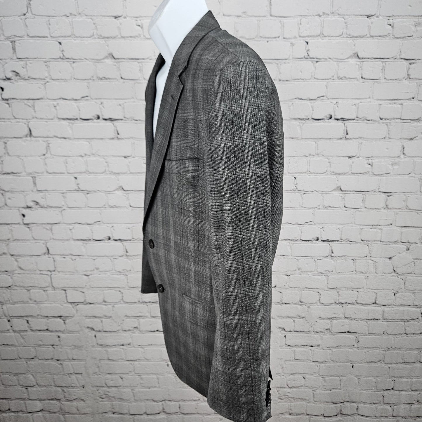 Hugo Boss Grey 100% Wool Guabello Super 130 2 Button Notch Blazer Sport Coat 40R