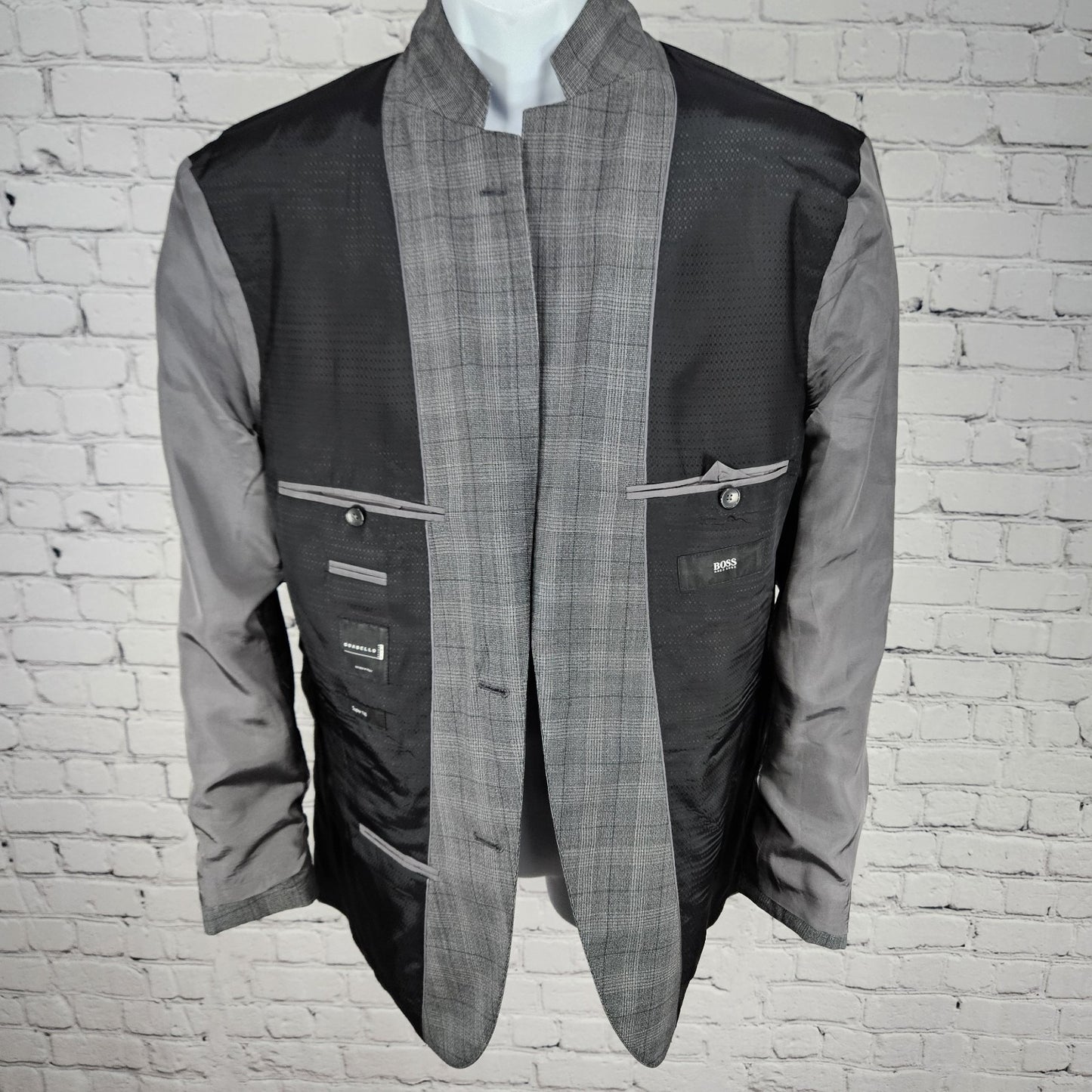 Hugo Boss Grey 100% Wool Guabello Super 130 2 Button Notch Blazer Sport Coat 40R