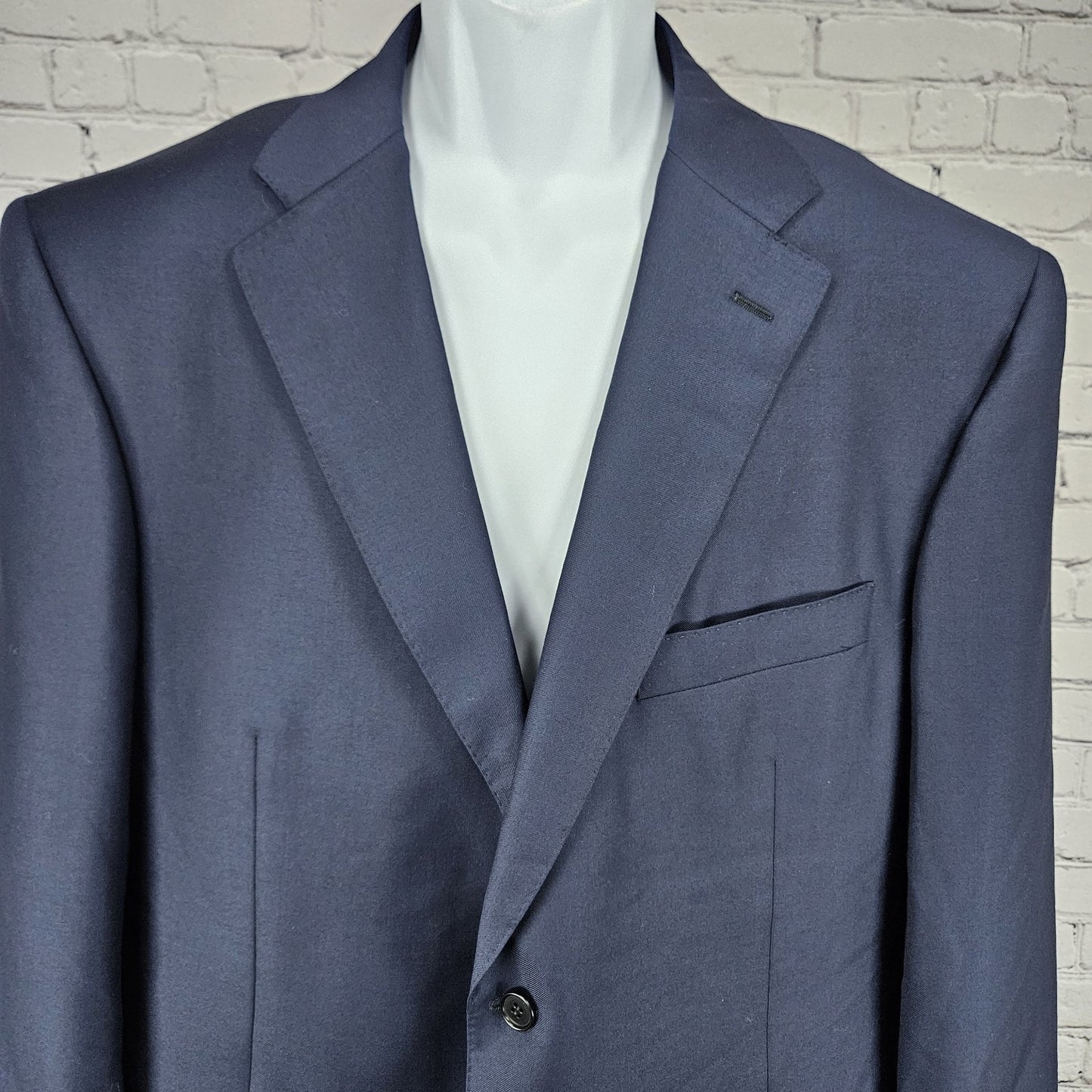 Canali Navy 100% Wool 2 Button Vented Notch Blazer Sport Coat Italy 56 US 46