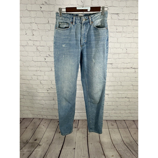 BDG Distressed Light Wash Straight Leg Mom Blue Jeans Women’s (25 x 30)