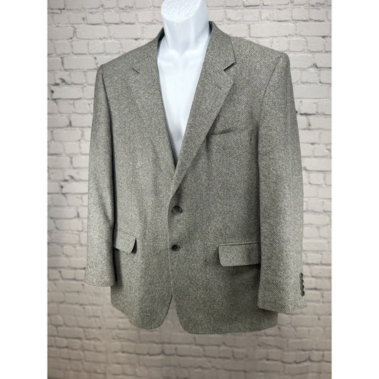 VTG Versini 100% Silk 2 Button Ventless Sport Coat Gray Made In Italy Size 44R