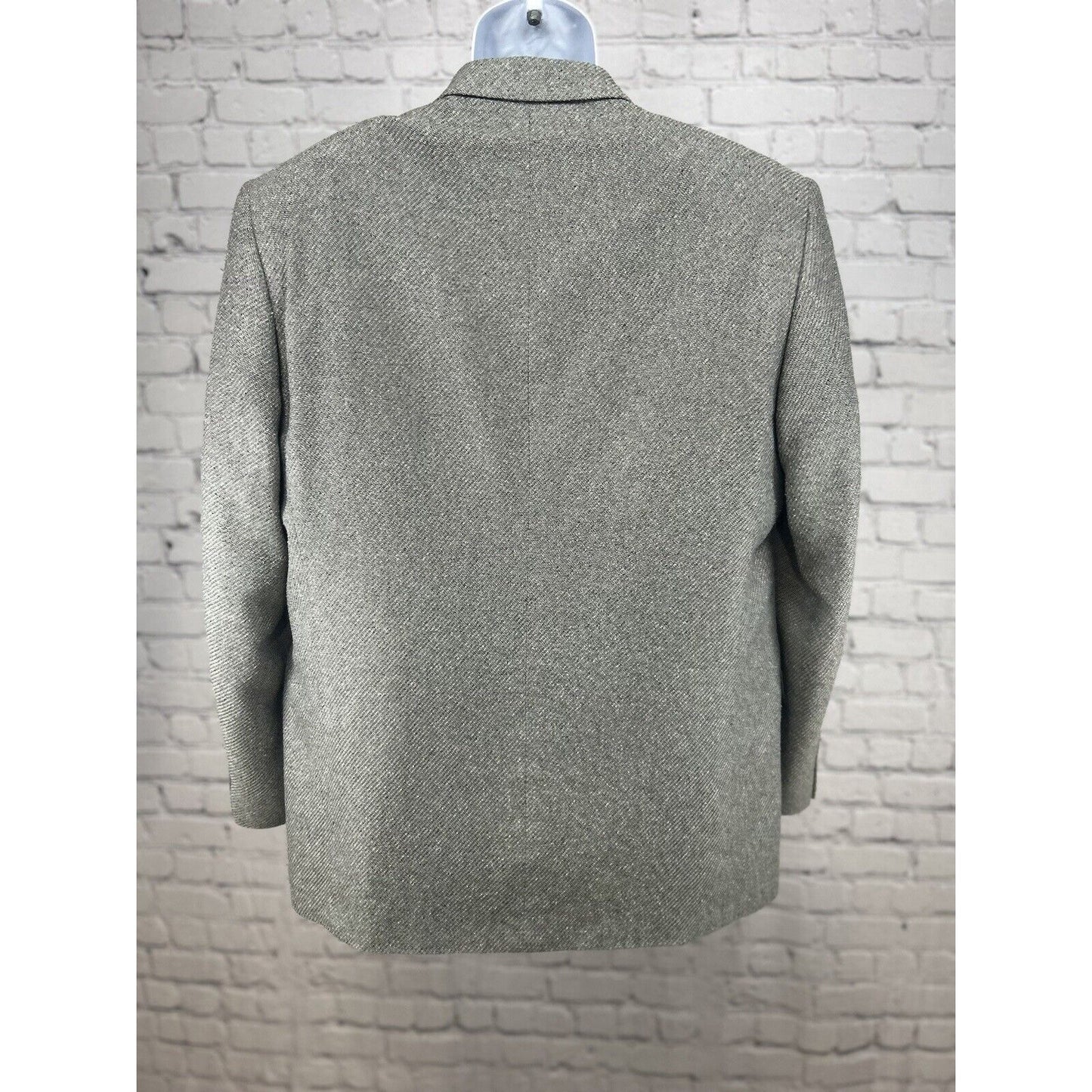 VTG Versini 100% Silk 2 Button Ventless Sport Coat Gray Made In Italy Size 44R