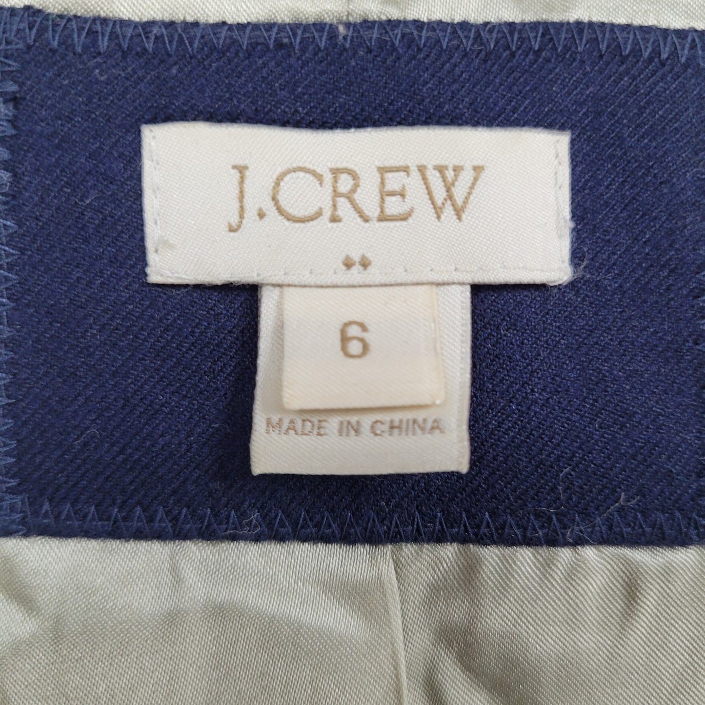 J.CREW Navy Wool Blend Stretch Gold Button Notch Blazer Suit Jacket Size 6