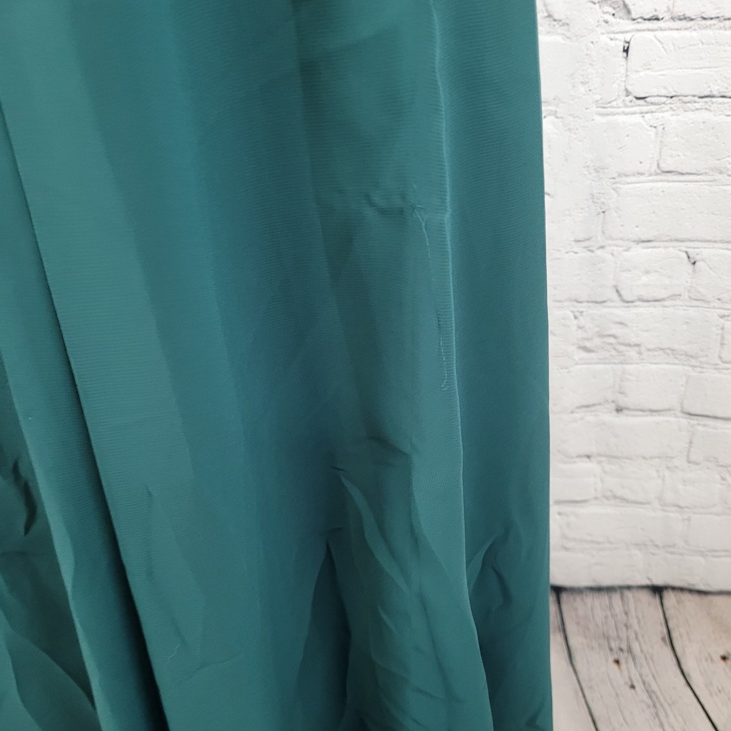 Azazie Dark Green Chiffon Tie Back Padded Bridesmaid Maxi Dress Gown Size C