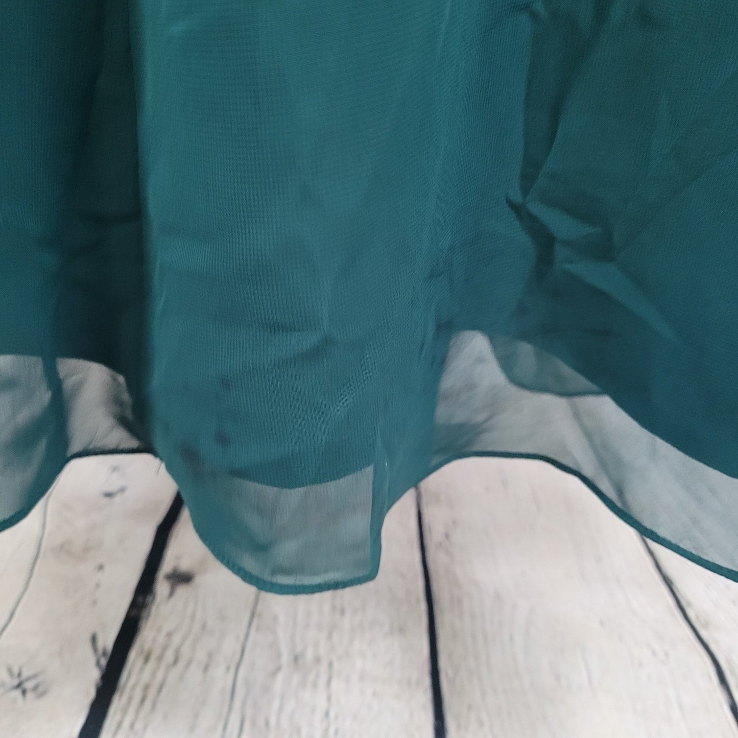 Azazie Dark Green Chiffon Tie Back Padded Bridesmaid Maxi Dress Gown Size C