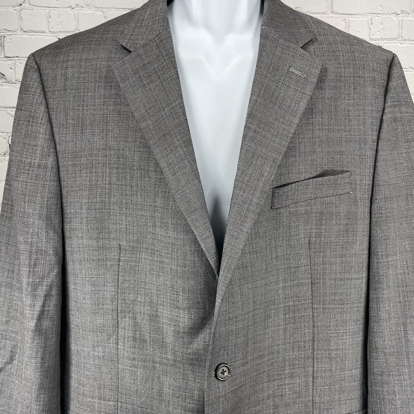 Chaps Grey 100% Wool 2 Button Single Vented Notch Blazer Sport Coat Size 44L