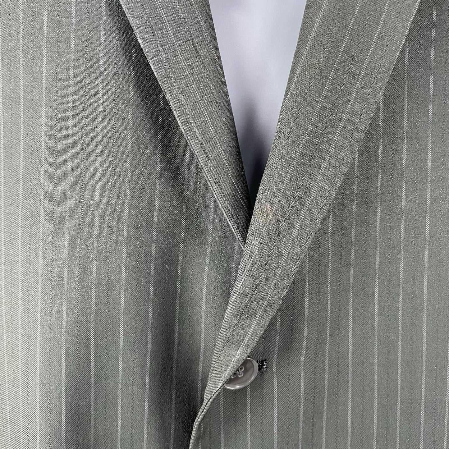 Fubu The Collection Grey Striped 2 Button Vented Blazer Sport Coat Size 48L