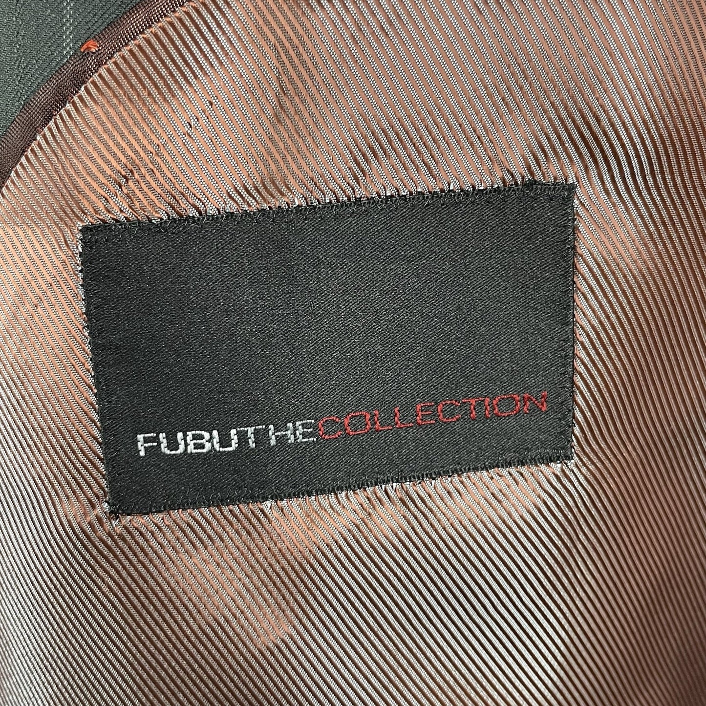 Fubu The Collection Grey Striped 2 Button Vented Blazer Sport Coat Size 48L