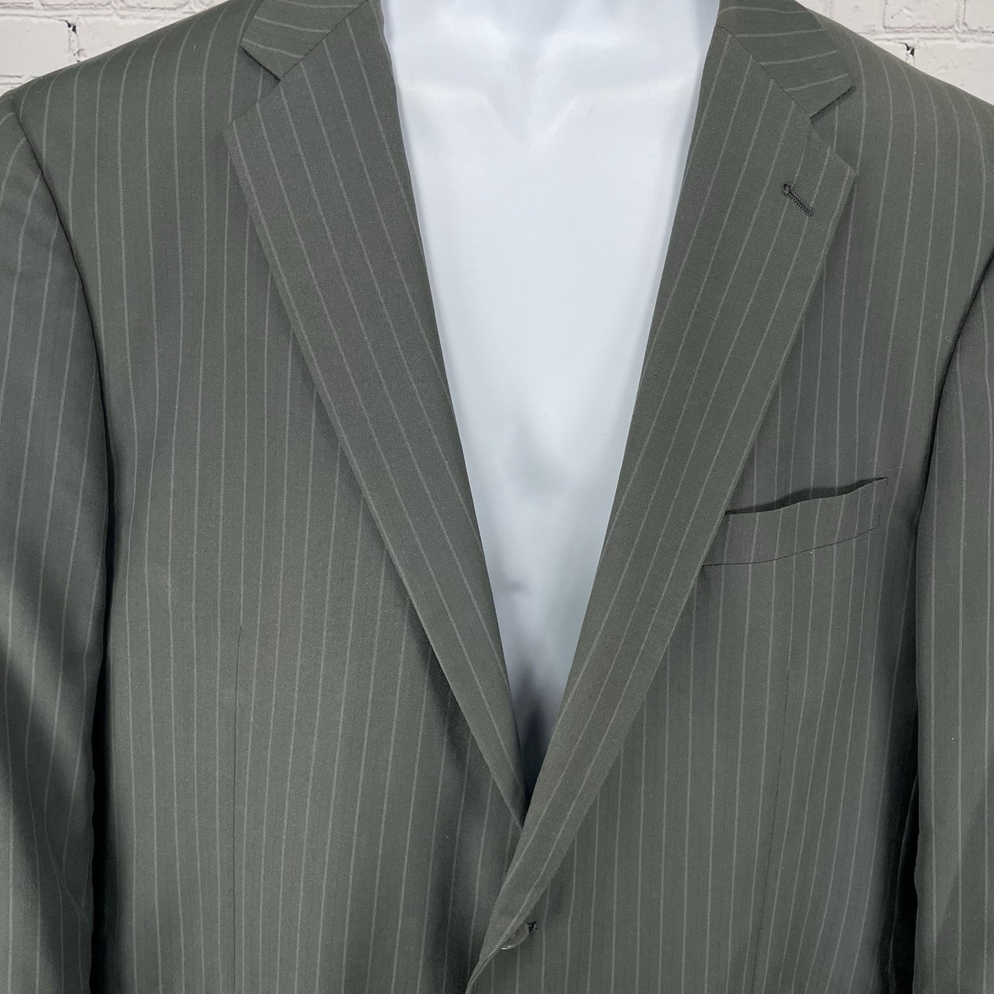 Fubu The Collection Grey Striped 2 Button Vented Blazer Sport Coat Size 48L