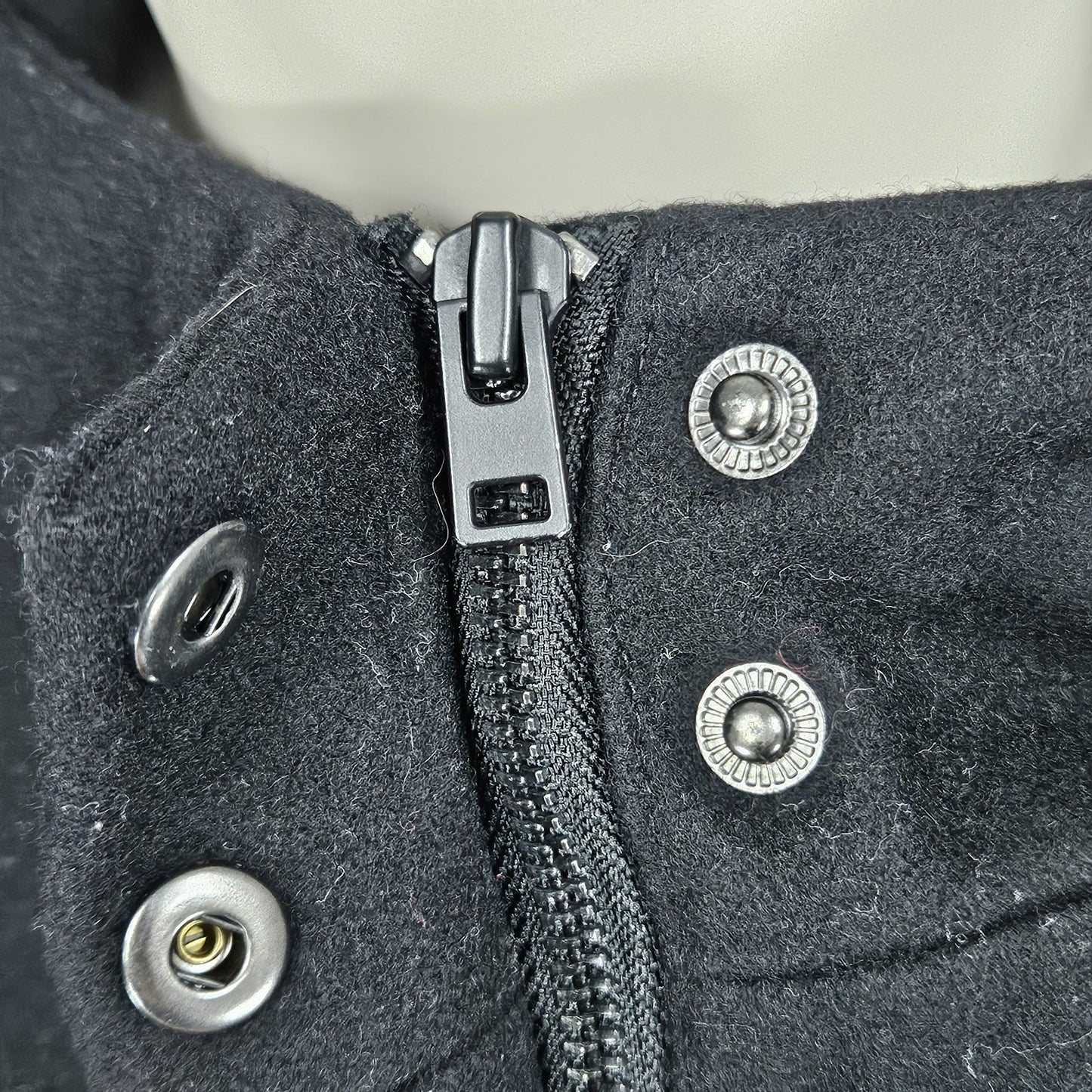 J. Crew Black Melton Wool Blend Full Zip Snap Hooded Lined Jacket Short Coat 4