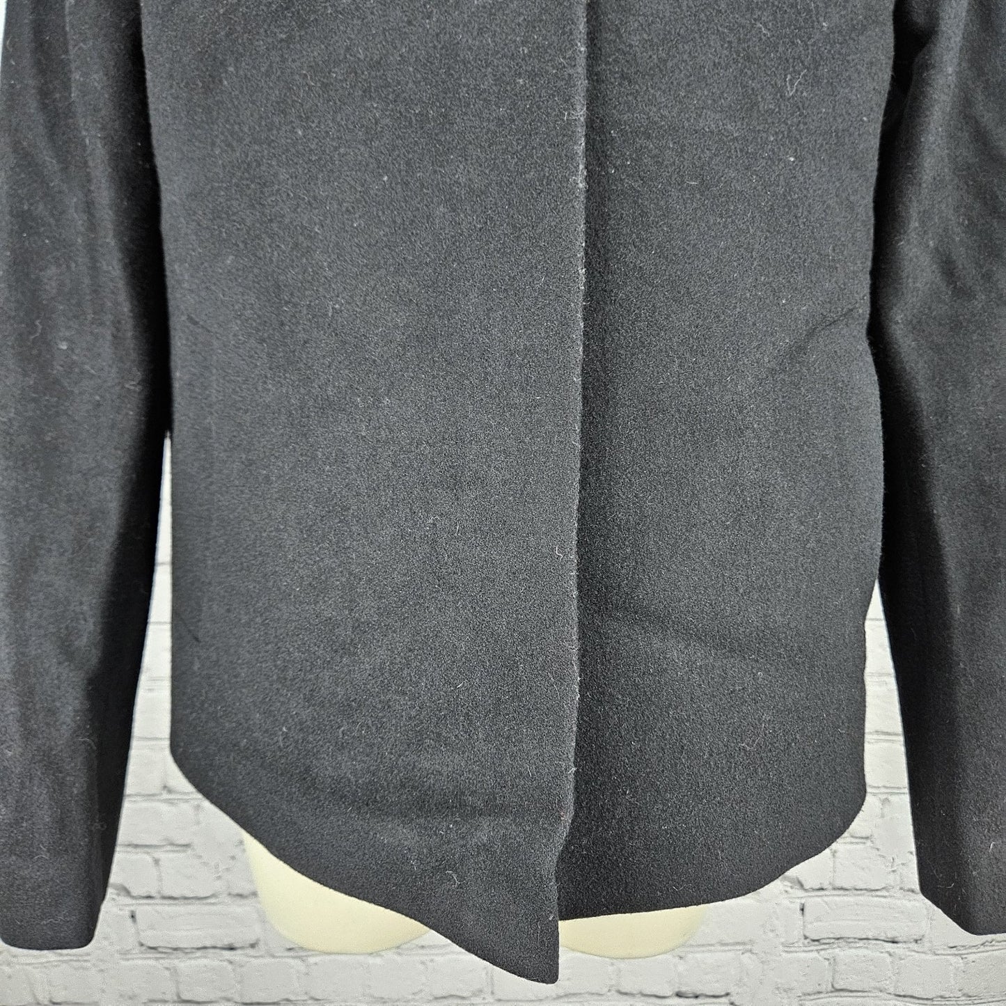 J. Crew Black Melton Wool Blend Full Zip Snap Hooded Lined Jacket Short Coat 4
