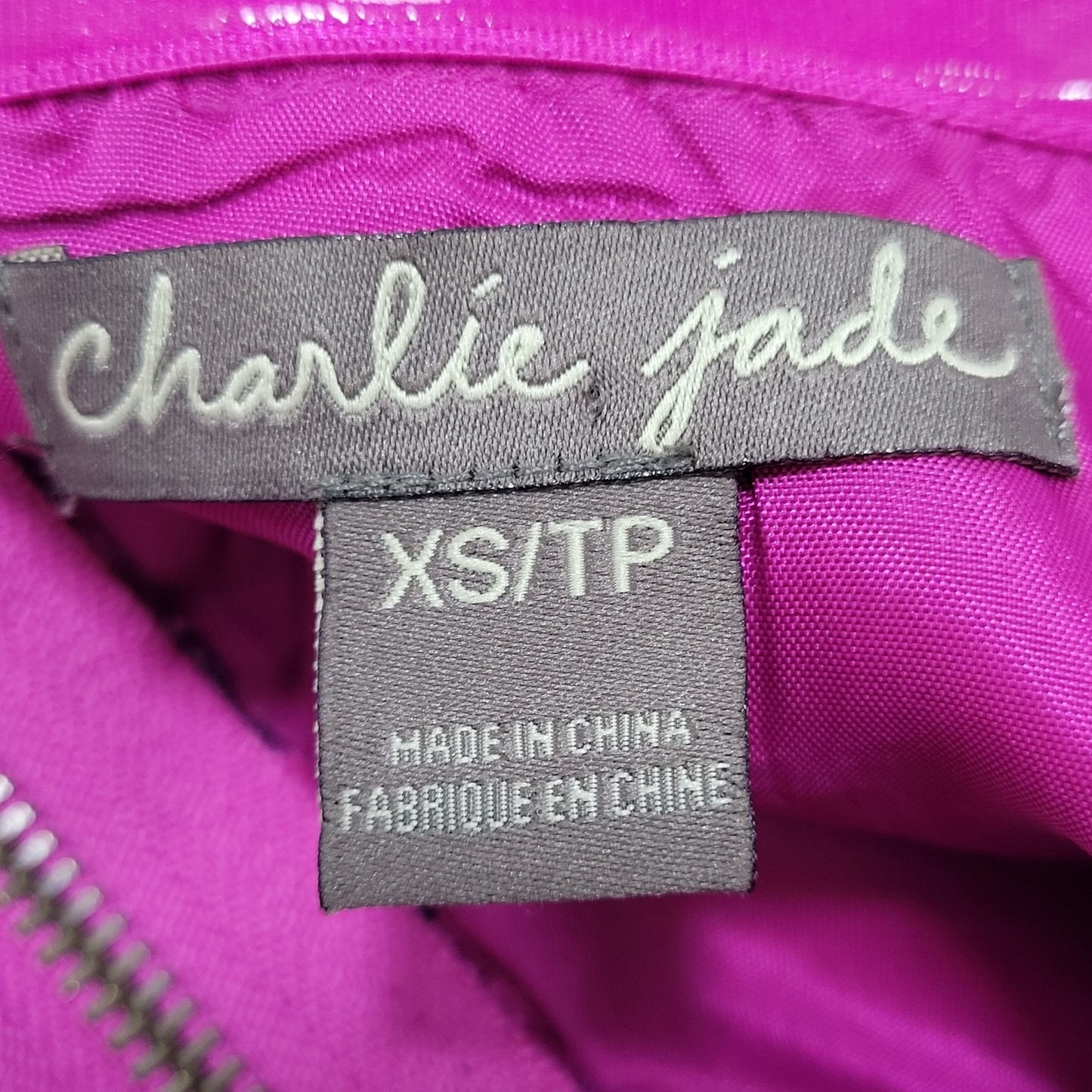 Charlie Jade Pink & Purple Colorful Silk Blend Printed Strapless Mini Dress XS