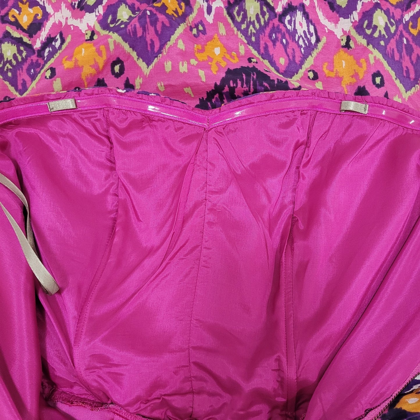 Charlie Jade Pink & Purple Colorful Silk Blend Printed Strapless Mini Dress XS