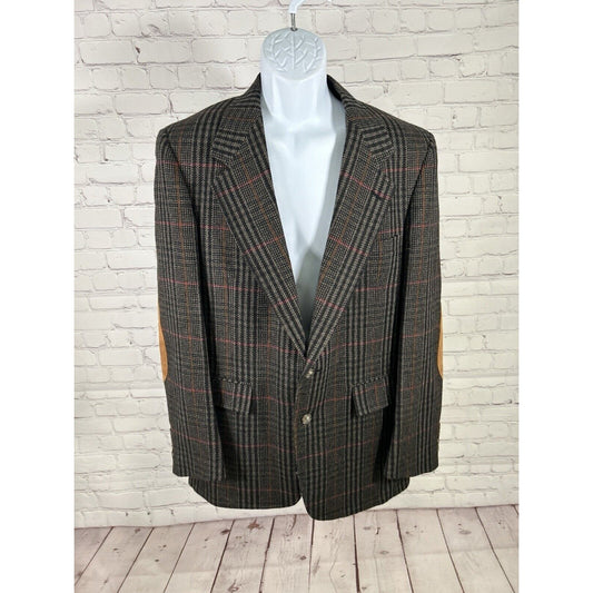 VTG Evan Picone 100% Wool Multicolored Plaid Two Button Blazer Jacket Men’s 40R