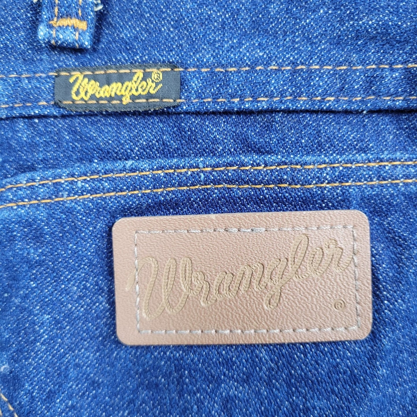 Wrangler Blue Denim 100% Cotton Straight Western Cowboy Jeans USA 38x30 (35x27)