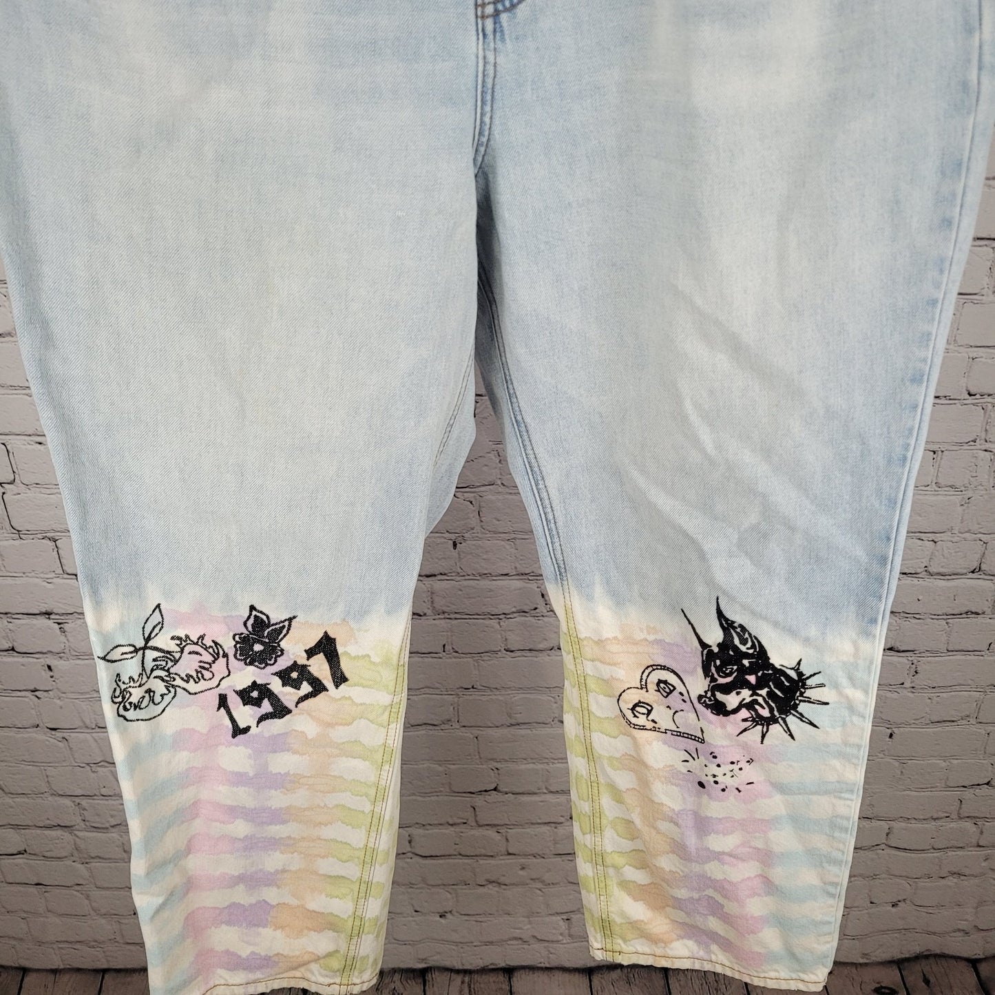 BDG Urban Outfitters Cowboy Jean 90's Grunge Tie Dye Size 34 (36x28.5)