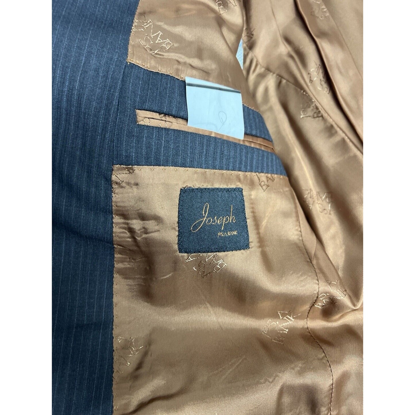 Jos A Bank Metropolitan Charcoal Pinstripe Blazer Slim Fit Cooper Lining 39RG