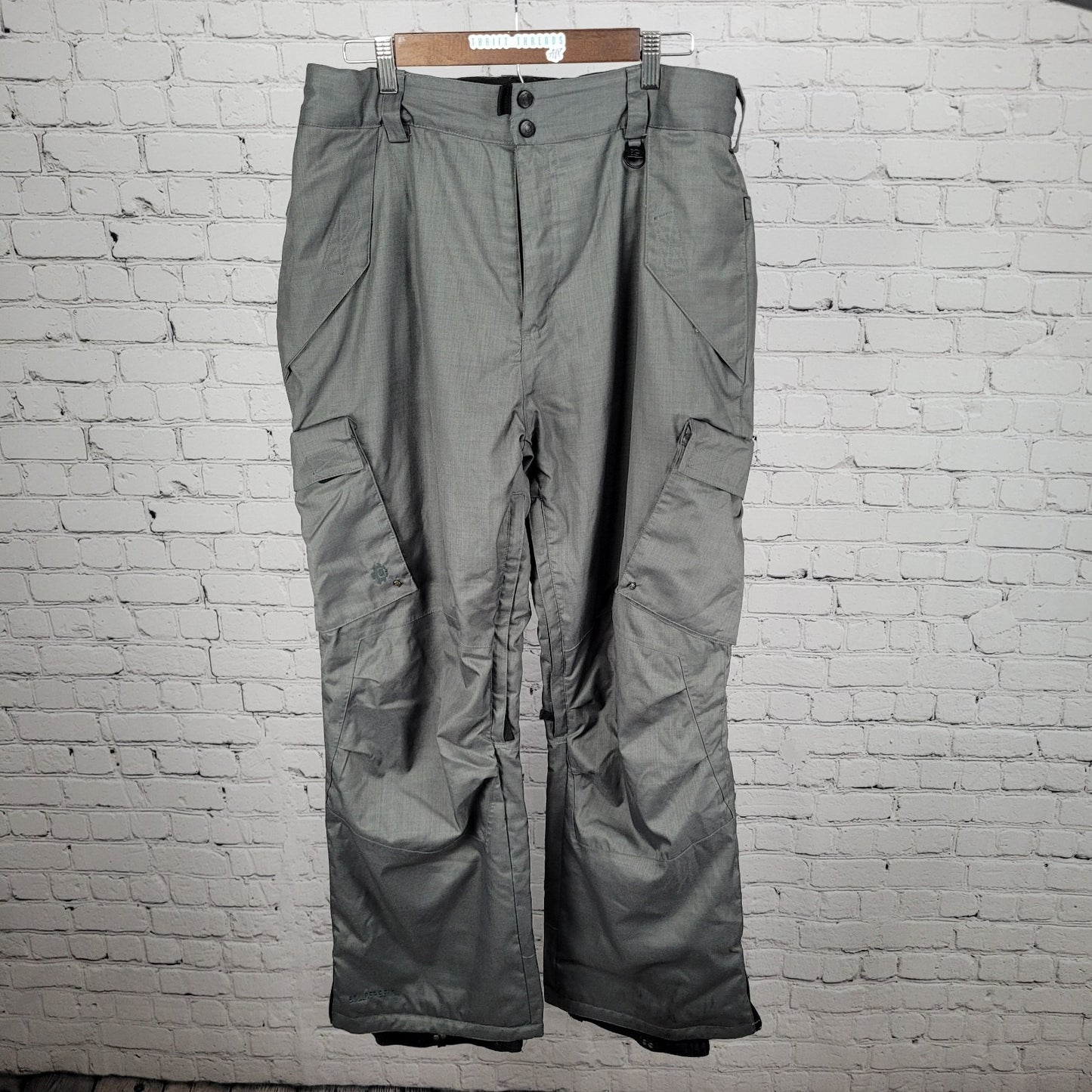 Boulder Gear Grey Adjustable Waist Insulated Snow Ski Pants Large L (36x31)