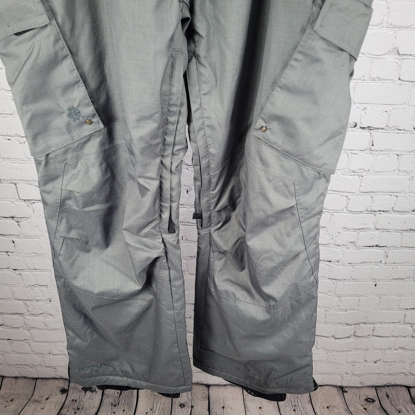 Boulder Gear Grey Adjustable Waist Insulated Snow Ski Pants Large L (36x31)