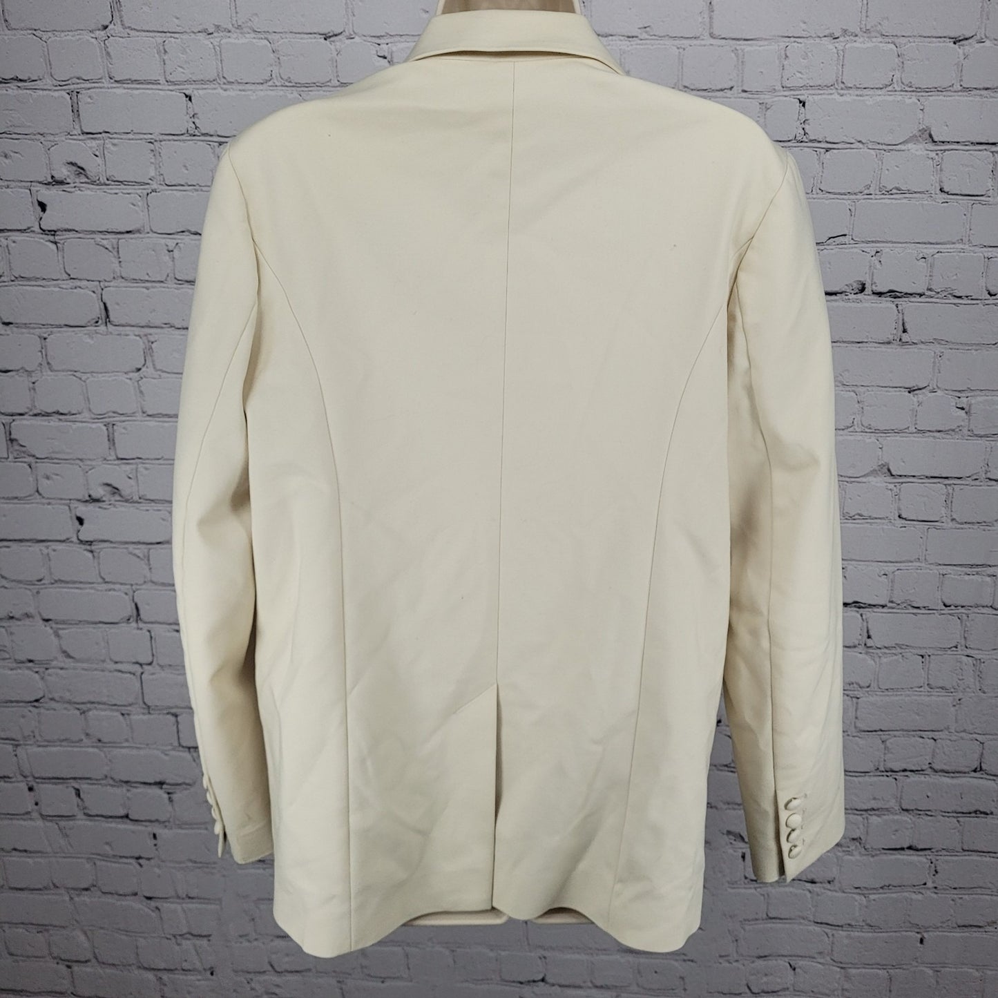 Good American Bone Ivory Double Breasted Stretch Notch Blazer Suit Jacket 2