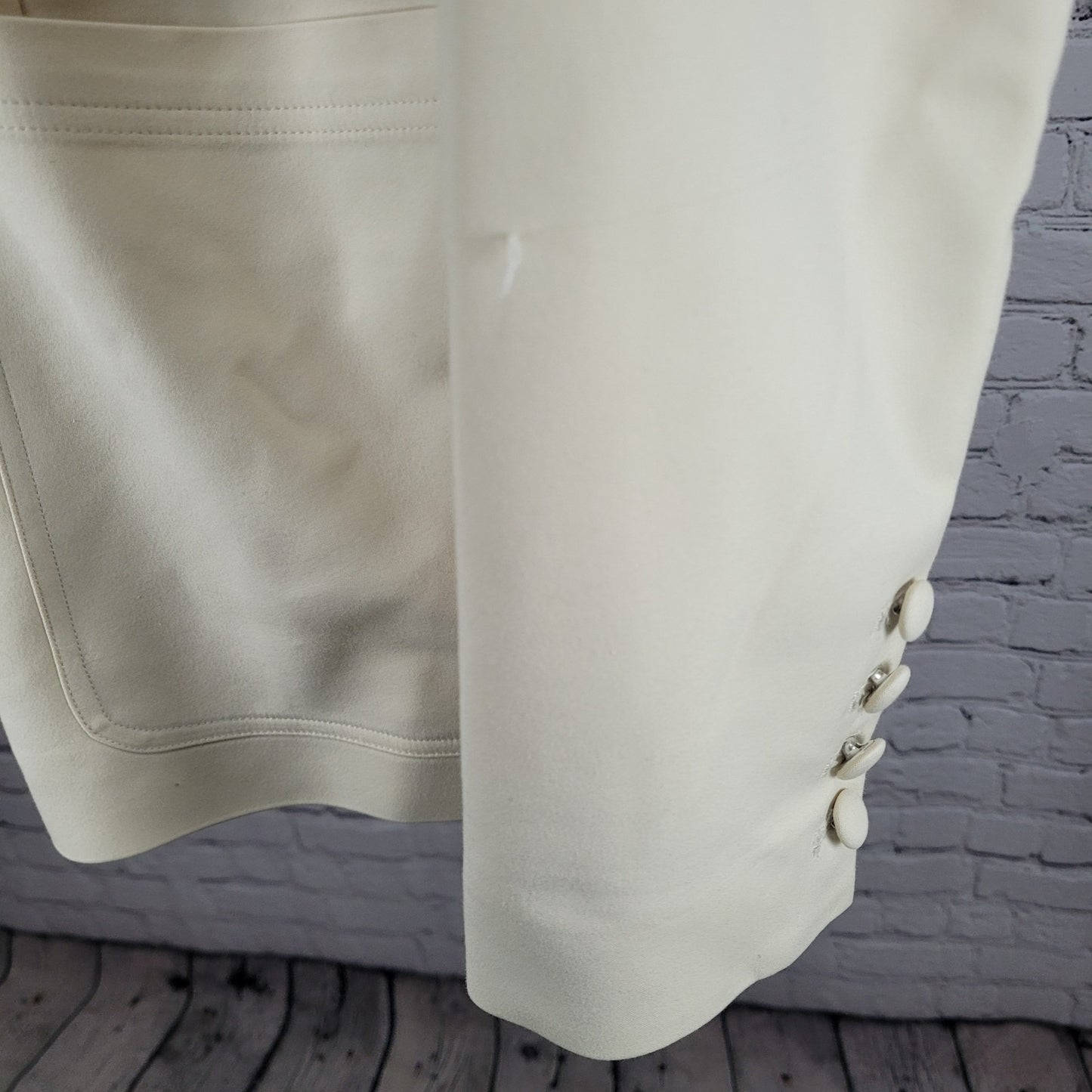 Good American Bone Ivory Double Breasted Stretch Notch Blazer Suit Jacket 2