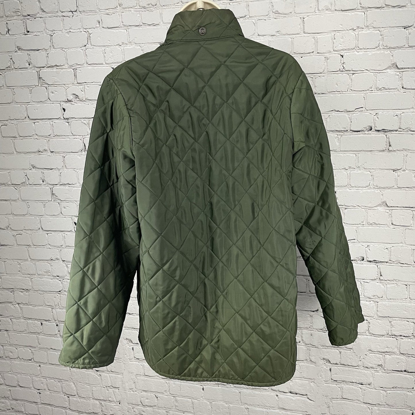 VTG Playmar Green Quilted Zipped Snapped Pockets Jacket Size Medium M