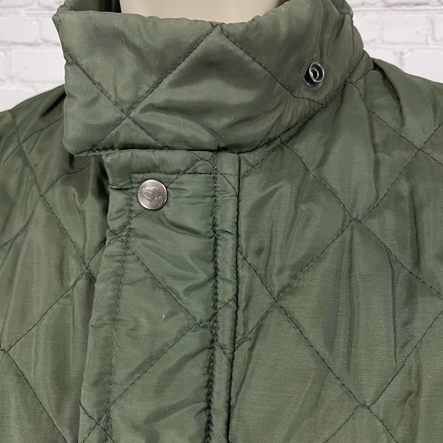 VTG Playmar Green Quilted Zipped Snapped Pockets Jacket Size Medium M
