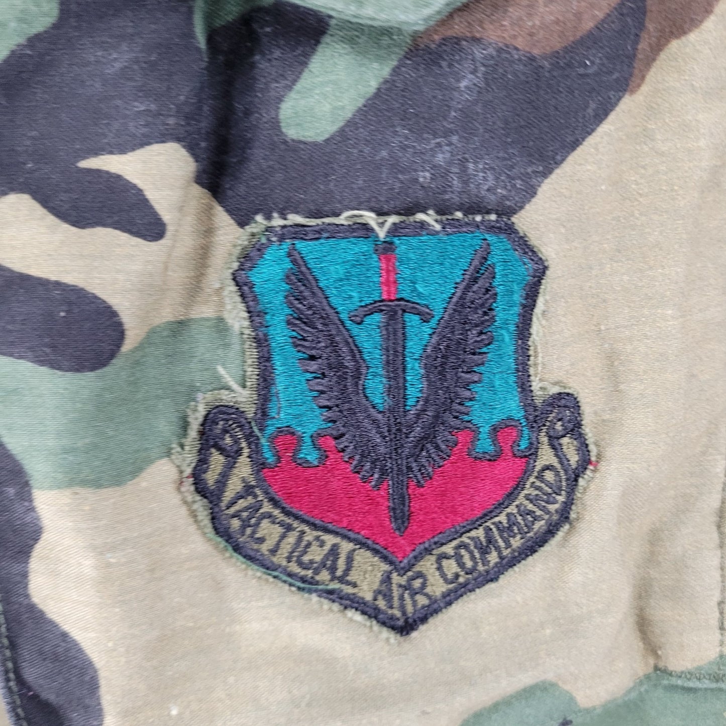 US Air Force Camo Tactical Air CommanField Coat Military Jacket Hooded Small S R