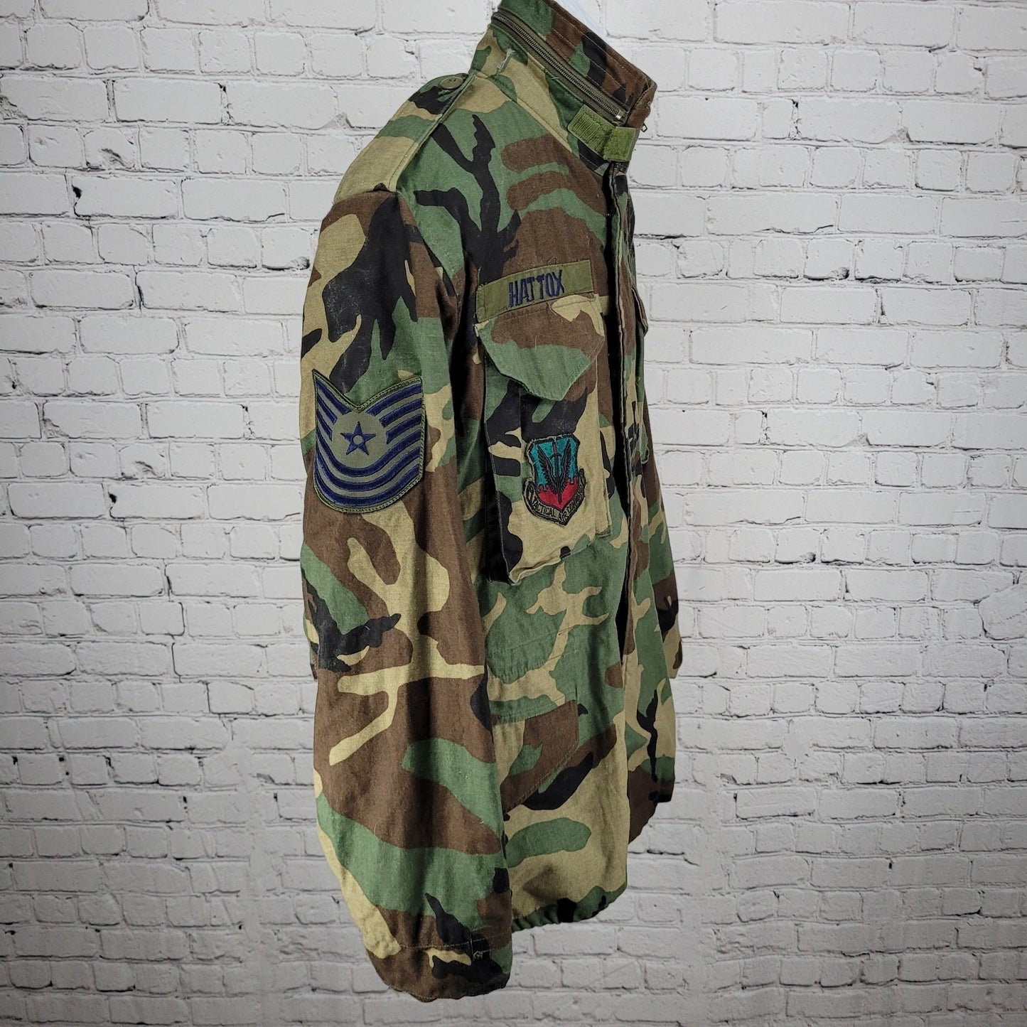 US Air Force Camo Tactical Air CommanField Coat Military Jacket Hooded Small S R