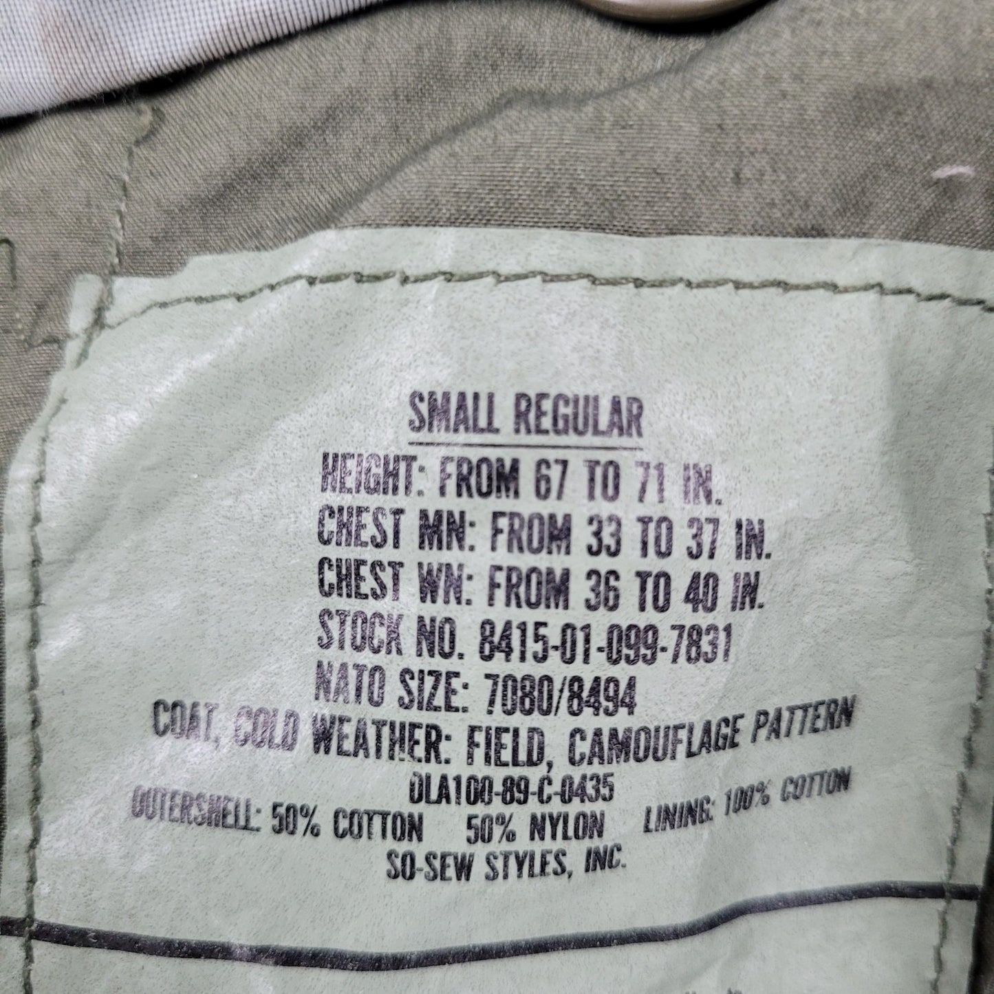 US Air Force Camo Tactical Air CommanField Coat Military Jacket Hooded Small S R