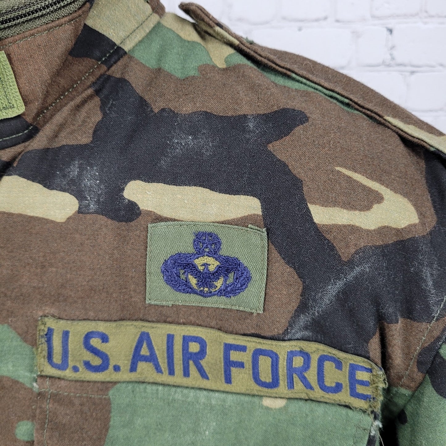 US Air Force Camo Tactical Air CommanField Coat Military Jacket Hooded Small S R