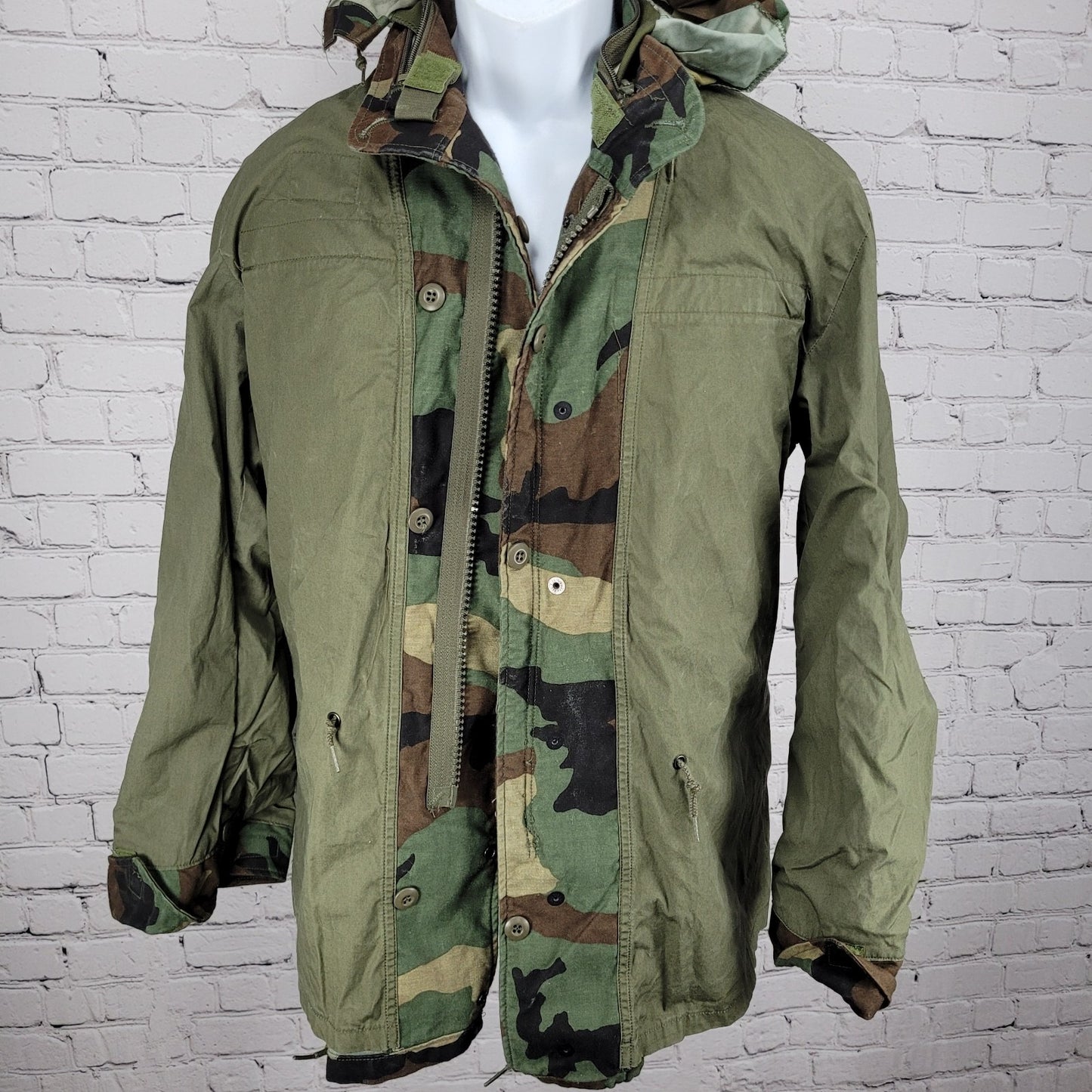 US Air Force Camo Tactical Air CommanField Coat Military Jacket Hooded Small S R