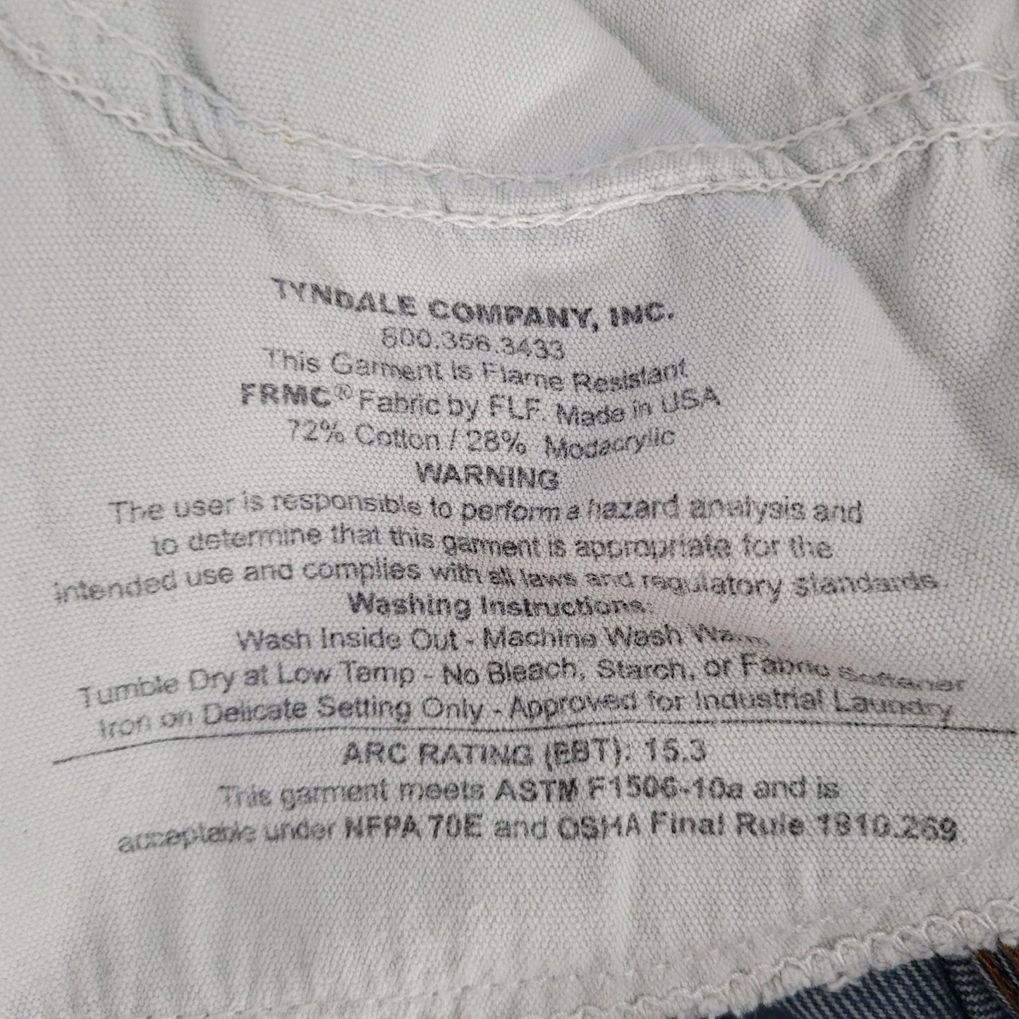 Tyndale Blue Denim FRMC Flame Resistant Protective Jeans USA Made Size 8 (30x31)