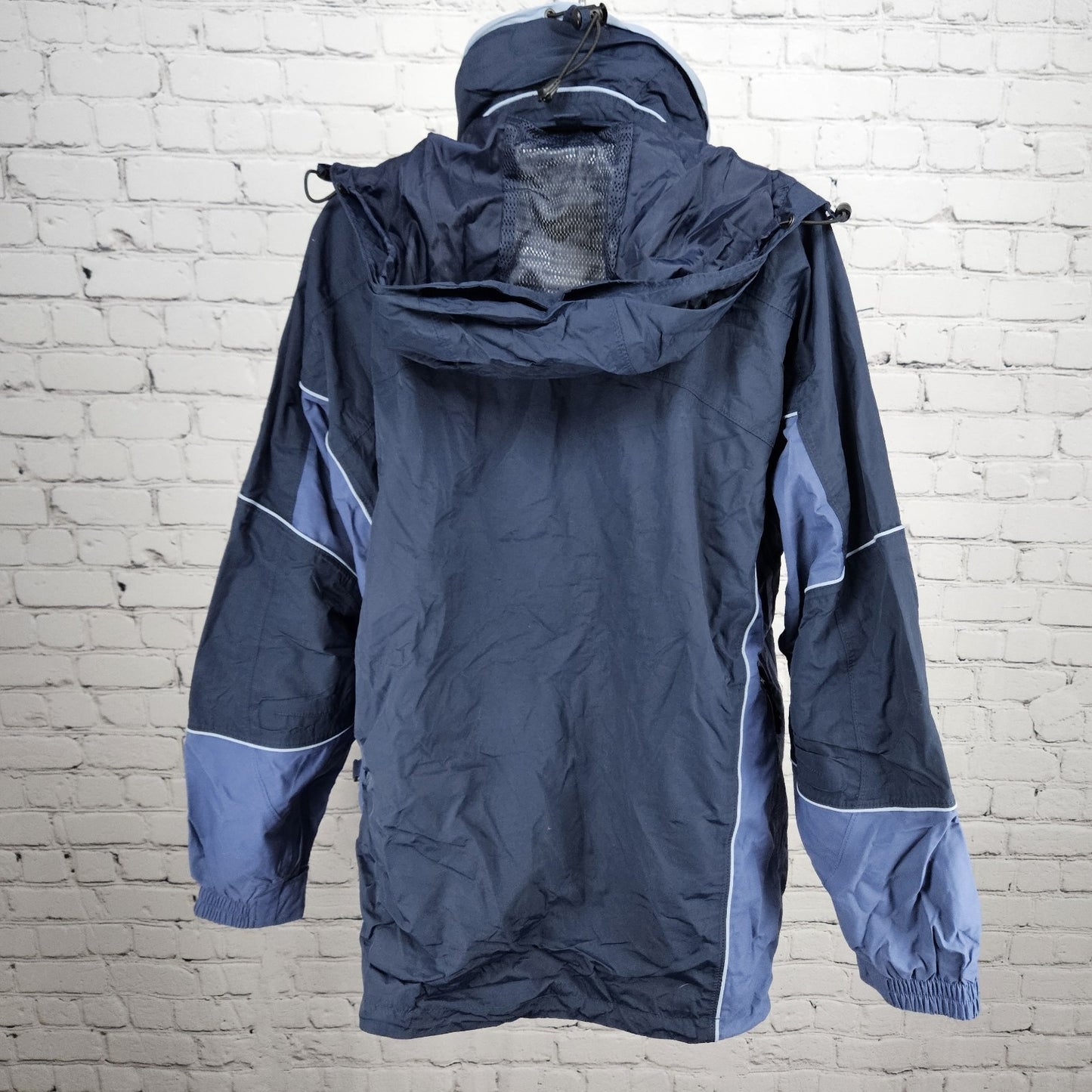 Columbia Blue Titanium Omni Tech Waterproof Breathable Double Zip Jacket Medium