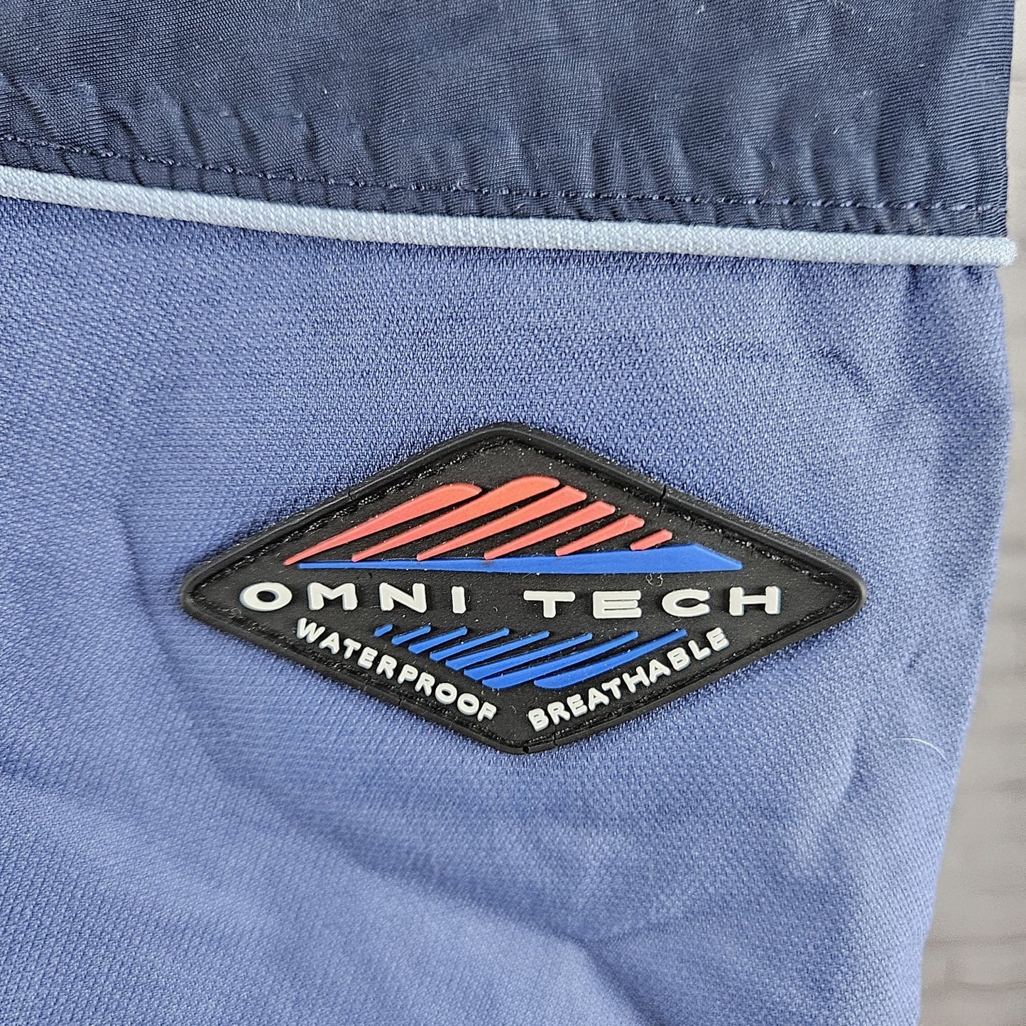 Columbia Blue Titanium Omni Tech Waterproof Breathable Double Zip Jacket Medium