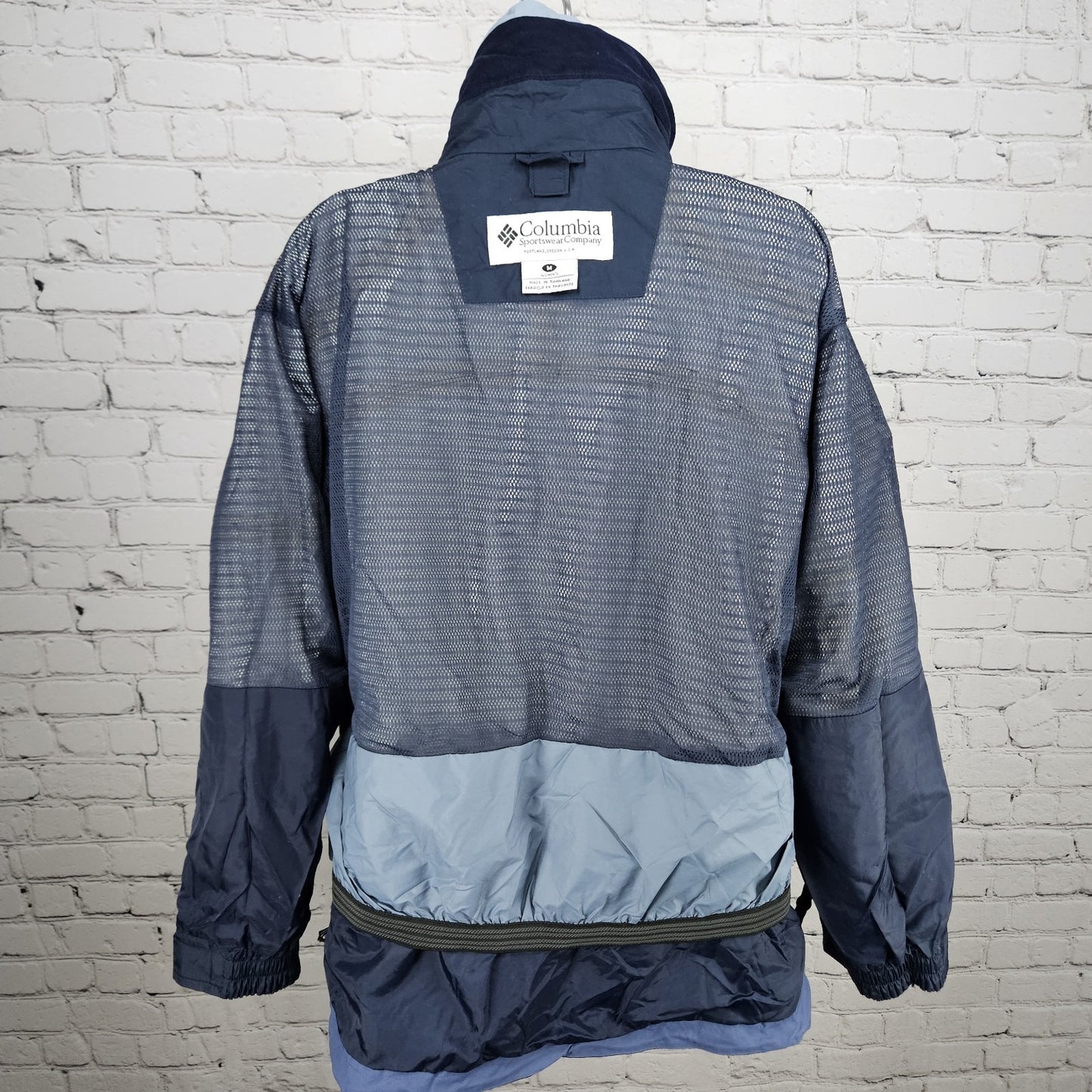 Columbia Blue Titanium Omni Tech Waterproof Breathable Double Zip Jacket Medium
