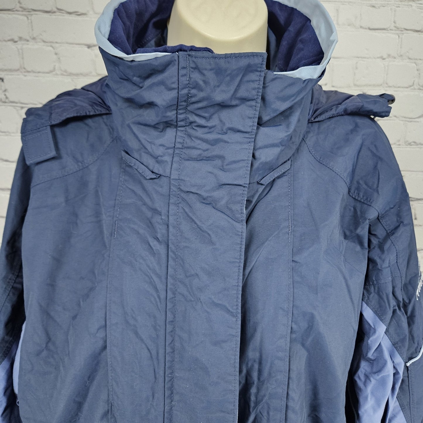 Columbia Blue Titanium Omni Tech Waterproof Breathable Double Zip Jacket Medium