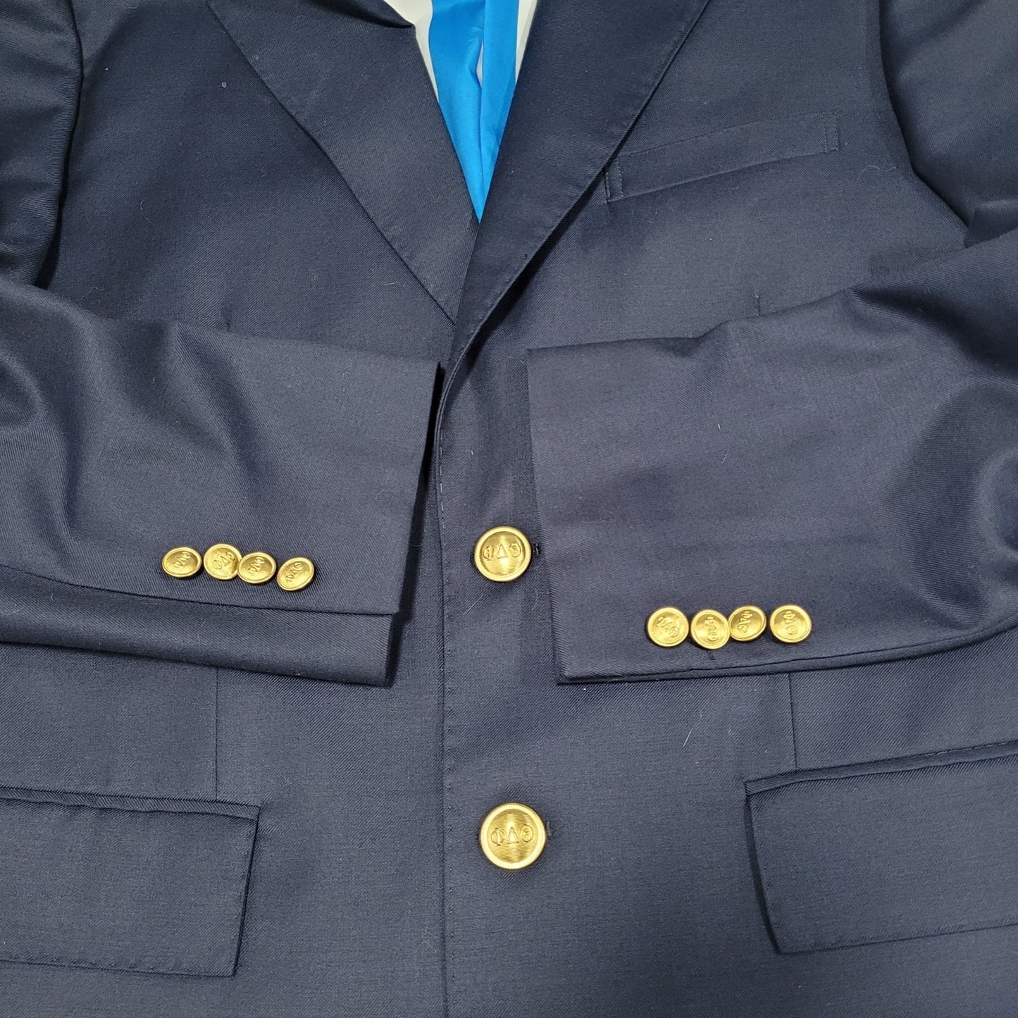 Blaze-In Sportswear Navy Phi Delta Theta Worsted Wool Notch Blazer Sportcoat 40R