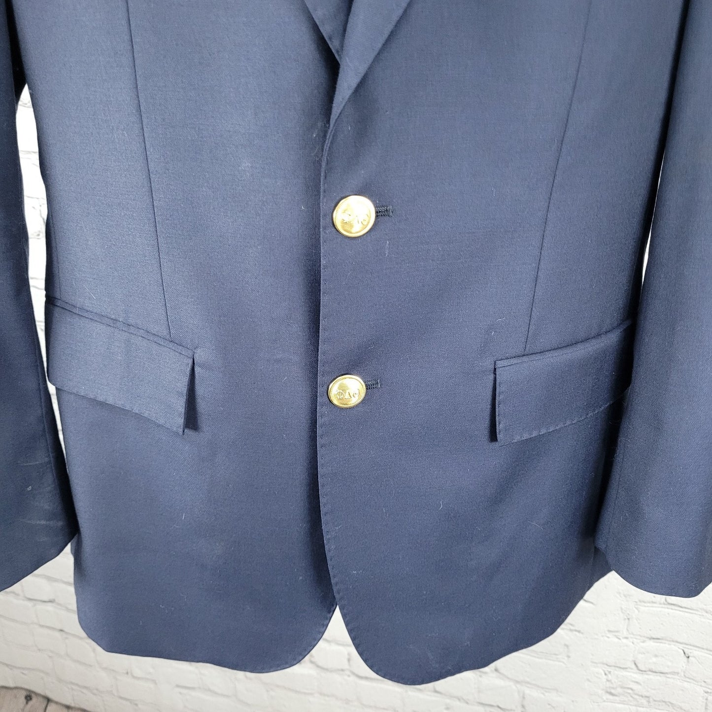 Blaze-In Sportswear Navy Phi Delta Theta Worsted Wool Notch Blazer Sportcoat 40R
