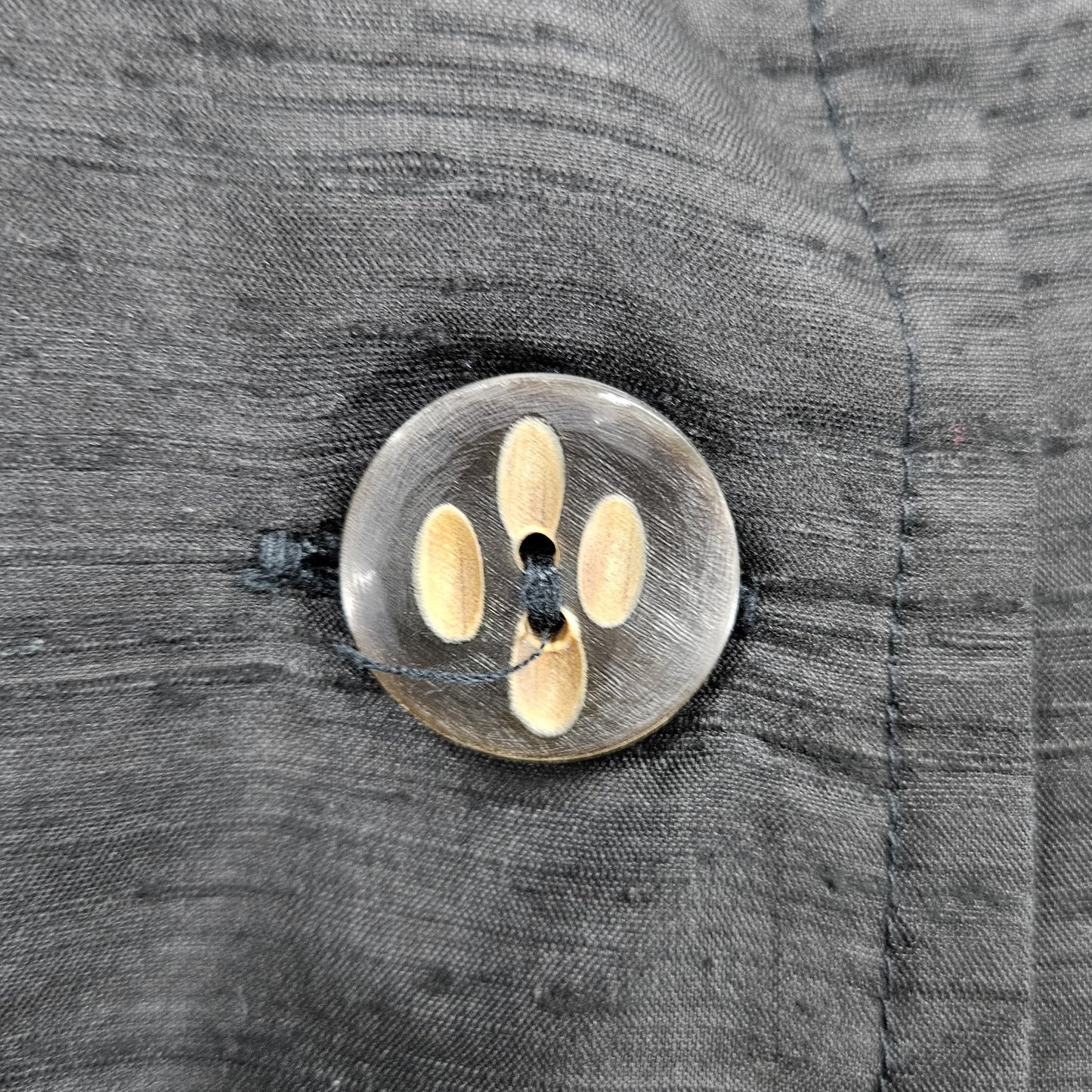 Chico's Design Black 100% Silk Embroidered 3/4 Sleeve Button Shirt Jacket 1 US 8