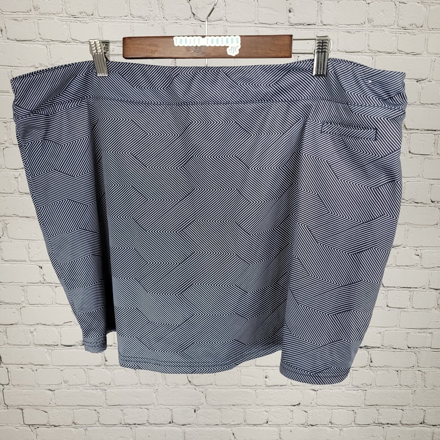 Pebble Beach Navy Stripe Dry Luxe Performance Lined Skort Size XXL (42x17.5)