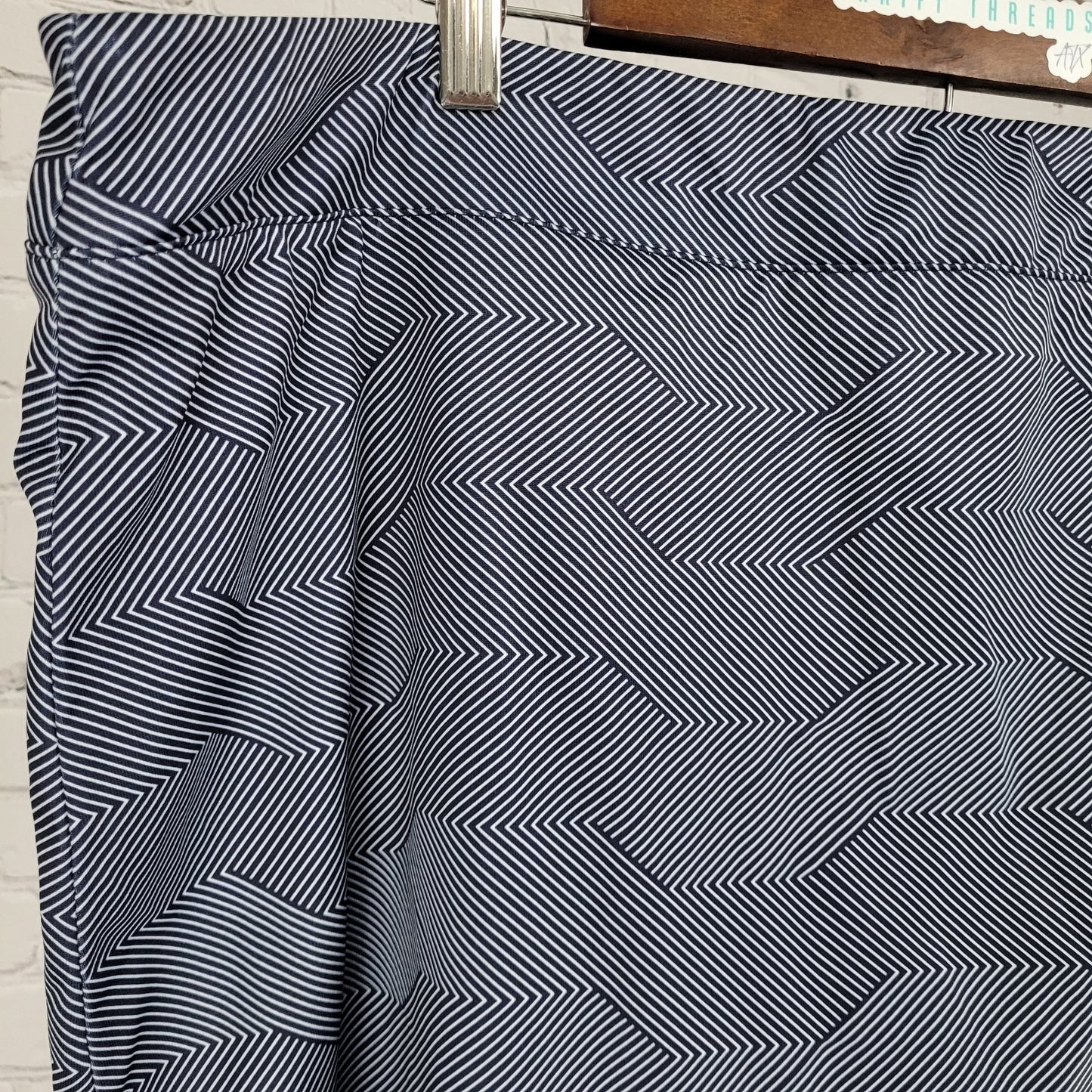 Pebble Beach Navy Stripe Dry Luxe Performance Lined Skort Size XXL (42x17.5)