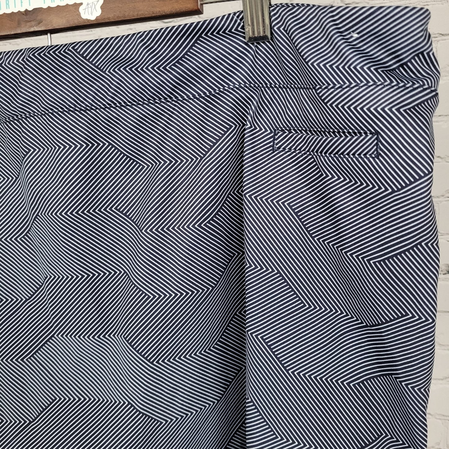 Pebble Beach Navy Stripe Dry Luxe Performance Lined Skort Size XXL (42x17.5)