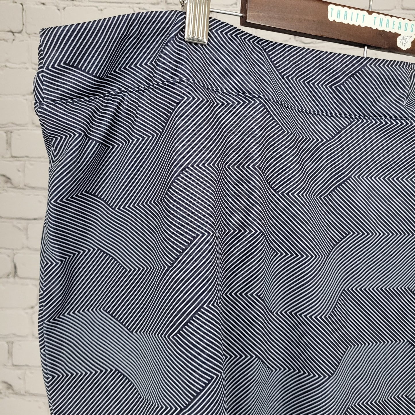 Pebble Beach Navy Stripe Dry Luxe Performance Lined Skort Size XXL (42x17.5)