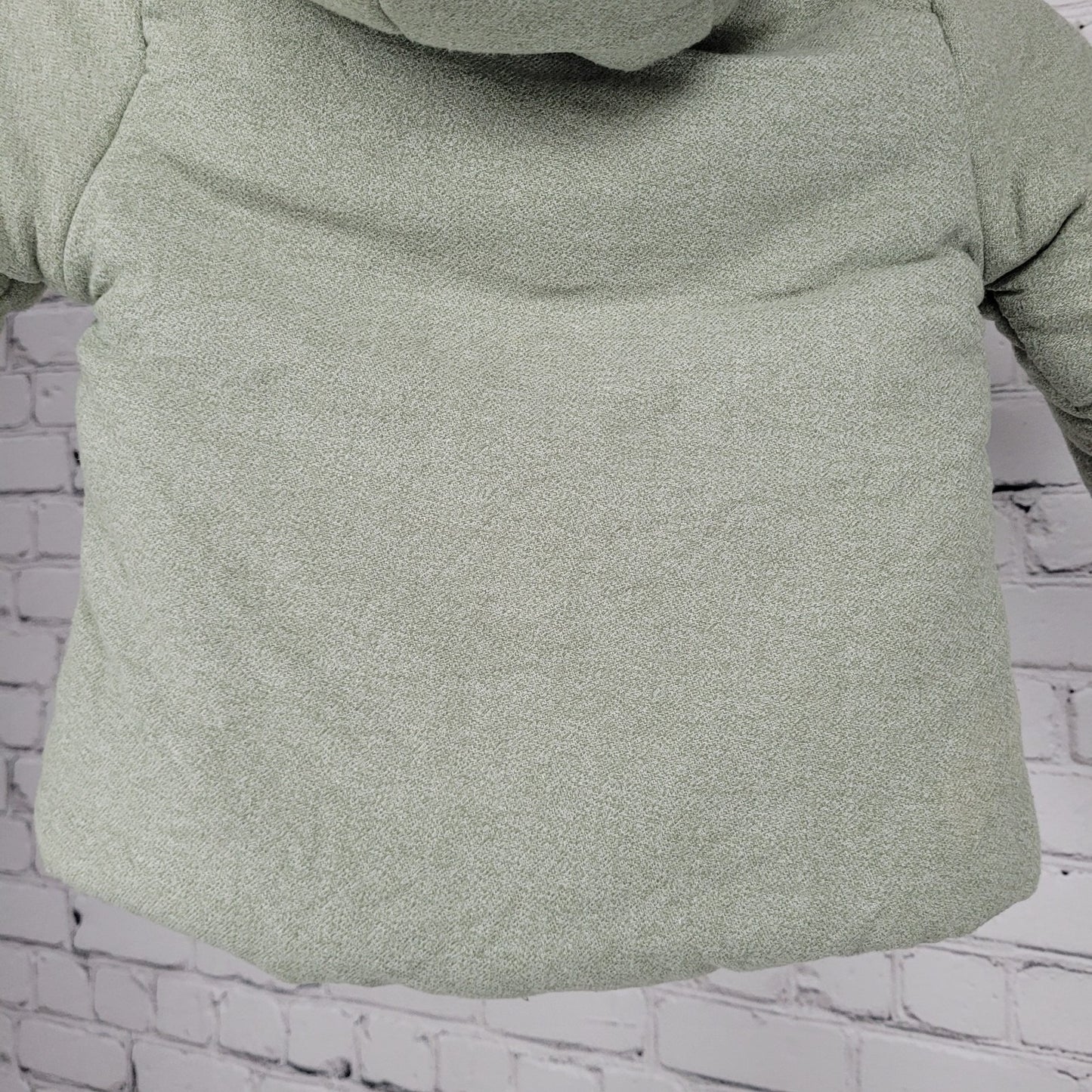 7 For All Mankind  Muted Green 100% Cotton Fur Trim Hooded Jacket Size 24M